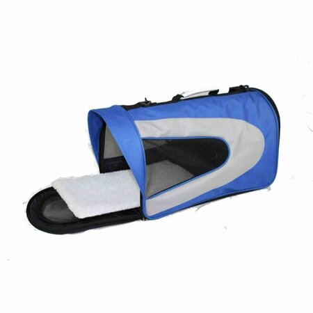 PETPURIFIERS Blue Folding Zippered Sporty Mesh Carrier -MD PE2640256